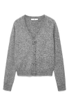 Mango Wool Mix Bow Detail Cardigan In Gray