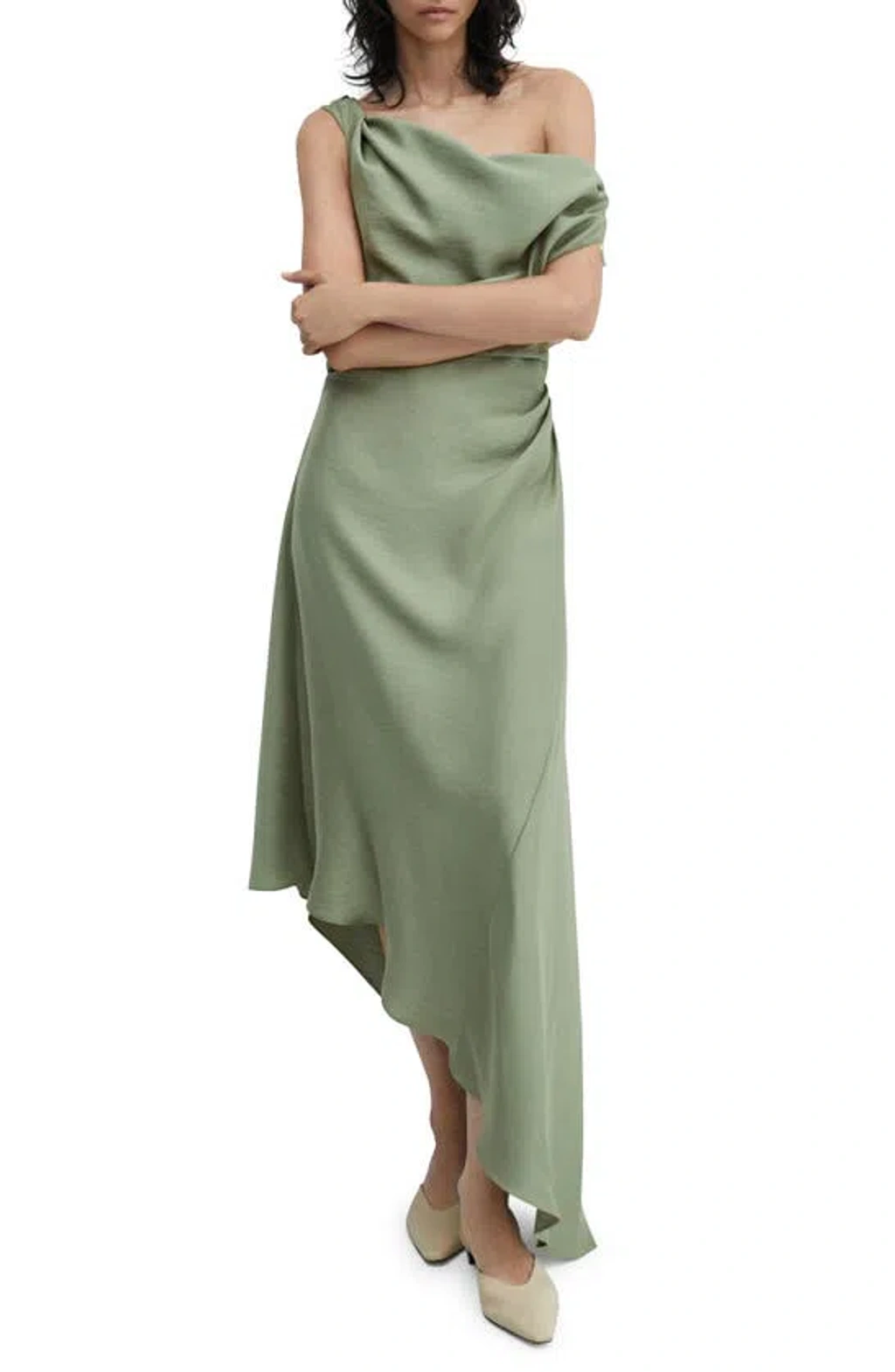 mango green one shoulder dress Green One Shoulder Dress From Mango by Mango