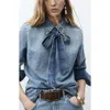 Mango Lana Denim Shirt In Blue