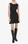Mango Landa Sleeveless Ruffle Hem Dress In Black