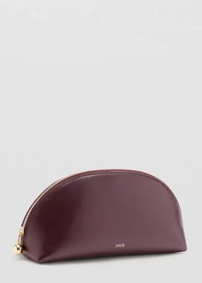 Mango Large Beaded Toiletry Bag In Burgundy