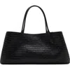 Mango Large Braided Leather Shoulder Bag In Black