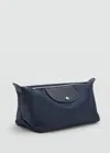 Mango Large Combined Nylon Toiletry Bag Navy In Blue