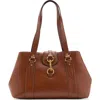 Mango Large Faux Leather Shoulder Bag In Brown