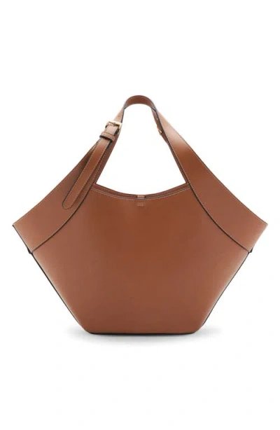 Mango Large Faux Leather Shoulder Bag In Brown