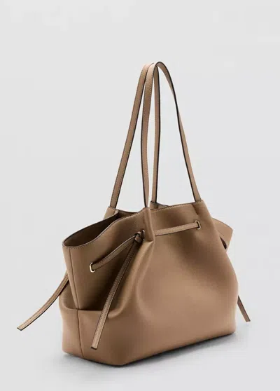 Mango Large Faux-leather Shoulder Bag In Medium Brown