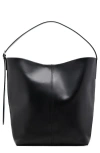 Mango Large Leather Bucket Tote In Pattern