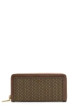 Mango Medium Jacquard Wallet With Logo In Brown