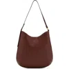 Mango Large Oval Faux Leather Shoulder Bag In Brown