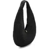 Mango Large Raffia Shoulder Bag In Black