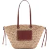 Mango Large Straw Shoulder Bag In Brown