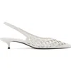 Mango Laser Cut Pointed Toe Slingback Pump In White
