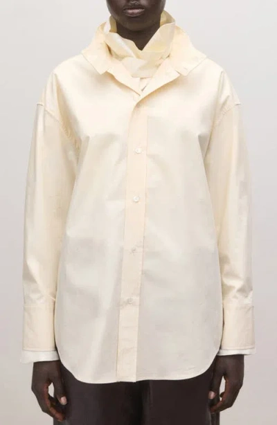 Mango Layered Collar Button-up Shirt In Yellow