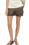 Mango Layered Effect Cotton Blend Shorts