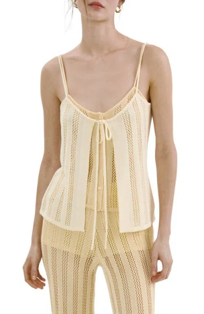 Mango Layered Knit Camisole In Yellow