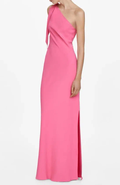 Mango Lazaro One-shoulder Gown In Pink