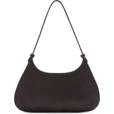 Mango Leather & Genuine Calf Hair Shoulder Bag In Chocolate