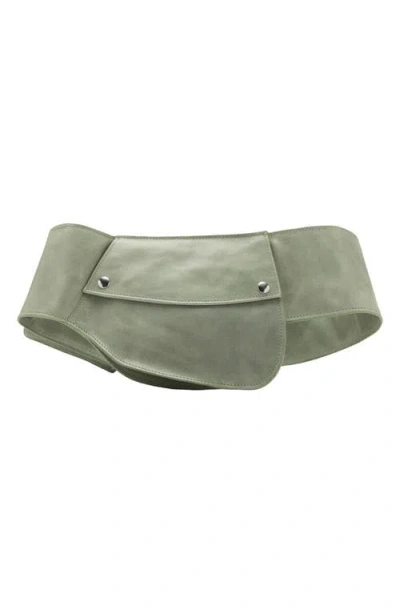 Mango Leather Belt Bag In Pastel Green