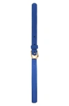 Mango Leather Belt In Blue
