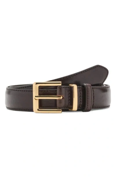 Mango Leather Belt In Brown