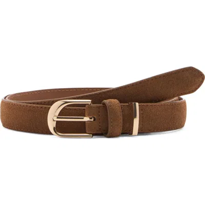 Mango Leather Belt In Brown