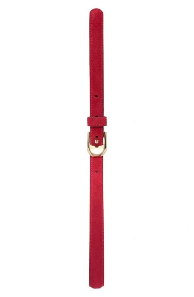 Mango Leather Belt In Red