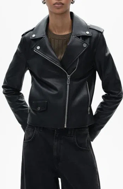 MANGO MANGO LEATHER BIKER JACKET