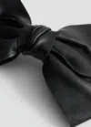 Mango Leather Bow Barrette In Black