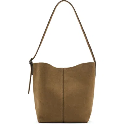 Mango Leather Bucket Bag In Brown
