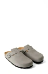 Mango Leather Clog In Gray