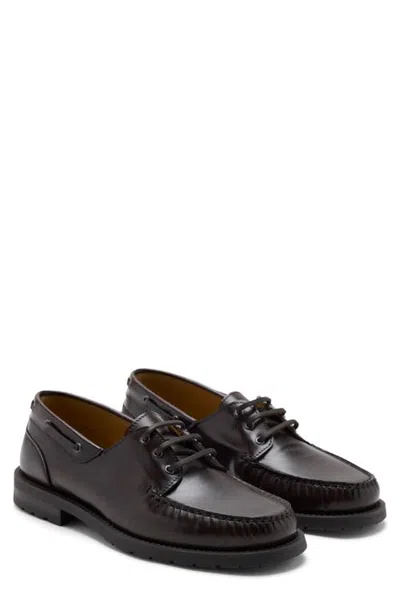 Mango Leather Deck Shoe In Brown