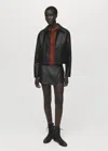 Mango Leather-effect Culottes Black In Black