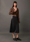 Mango Jupe Midi Similicuir In Noir