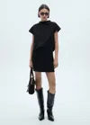 Mango Leather-effect Mini-skirt Black In Black