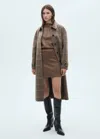 Mango Faux Leather Miniskirt In Brown
