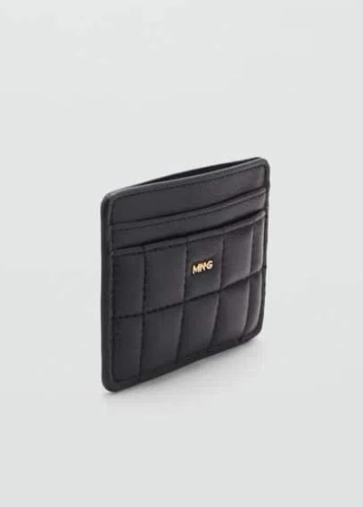Mango Leather Effect Padded Card Holder Black