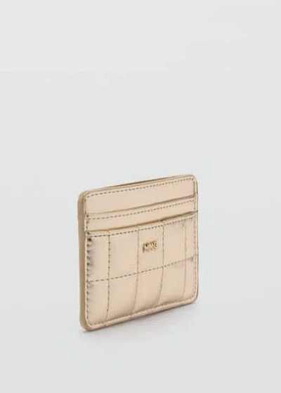 Mango Leather Effect Padded Card Holder Gold