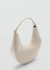 Mango Leather-effect Shoulder Bag Off White In Blanc Cassé