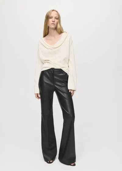 Mango Leather-effect Skinny Trousers Black