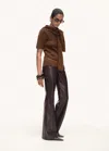 Mango Leather-effect Skinny Trousers Chocolate In Brown