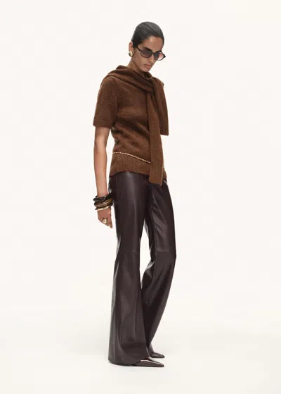 Mango Leather-effect Skinny Trousers Chocolate In Brown