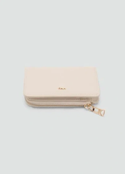 Mango Leather-effect Wallet Off White