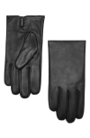Mango Leather Gloves In Black