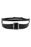 Mango Leather Mixed Belt In Black