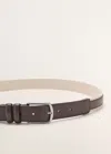 Mango Leather Mixed Belt In Brown