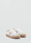 Mango Leather Mixed Sneakers White