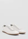 Mango Leather Mixed Sneakers In White