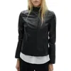 Mango Leather Moto Jacket In Black