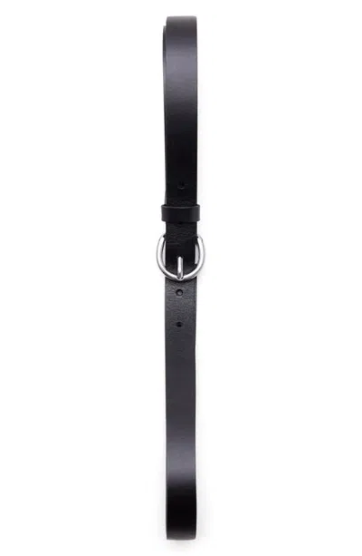 Mango Leather Narrow Belt In Brown