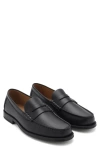 Mango Leather Penny Loafer In Black
